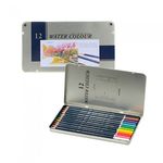 MUNHWA Nexpro Premium Water-Soluble Colored Pencil Set | 12 Essential Colors in Protective Tin Case | Professional Watercolor Effect | Made in Korea